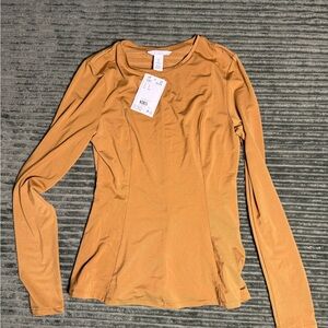 H&M Women's Long Sleeve Top in Warm Tan